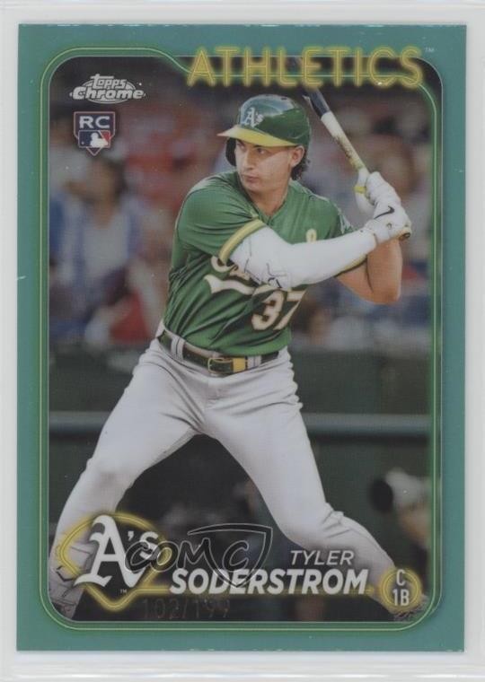 2024 Topps Chrome Aqua Refractor 102/199 Tyler Soderstrom #298 0m4r