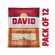 DAVID Roasted and Salted Pumpkin Seeds, 5 oz, Keto Friendly, 12 Pack 14.67 per gallon
