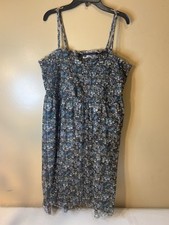Maurices Dress  Size 3 Slip Black White Floral Embroidered Adjustable Straps