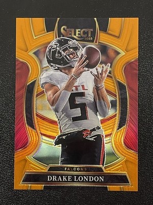 2025 Panini Select Drake London #47 Orange Prizm Concourse Level #22/49 Falcons