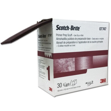 3M 07747 Scotch-Brite Primer Prep, Maroon Scuff Pad