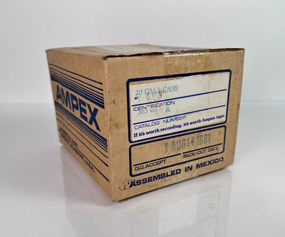 (New Old Stock) Ampex 15 Grand Master I Studio Quality Tape 365 c15A (Box of 20)