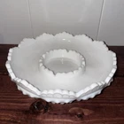 Vintage Fenton Hobnail 8” White Milk Glass Ashtray Chip & Dip Bowl Candle Holder