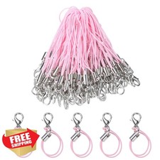 HARFINGTON Pink Lanyard Charm Cords 100pc Finger Rope Lobster Clasp Phone