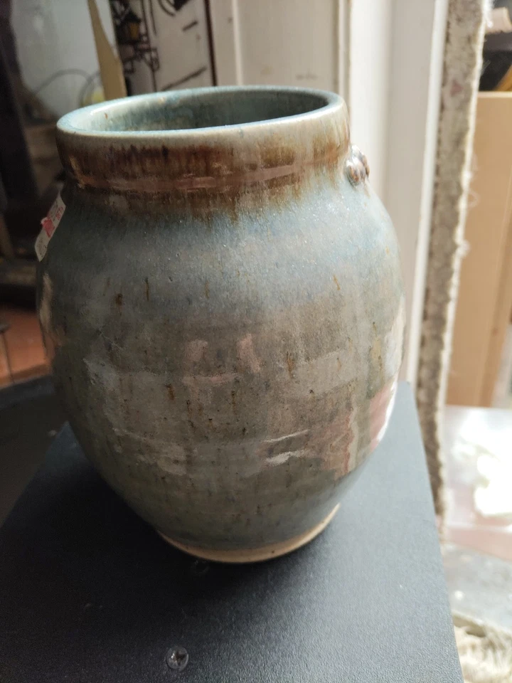 Art Pottery Studio Vase by Joy Davy Studio Signed Handmade Glazed Abstract - Image 3 of 4
