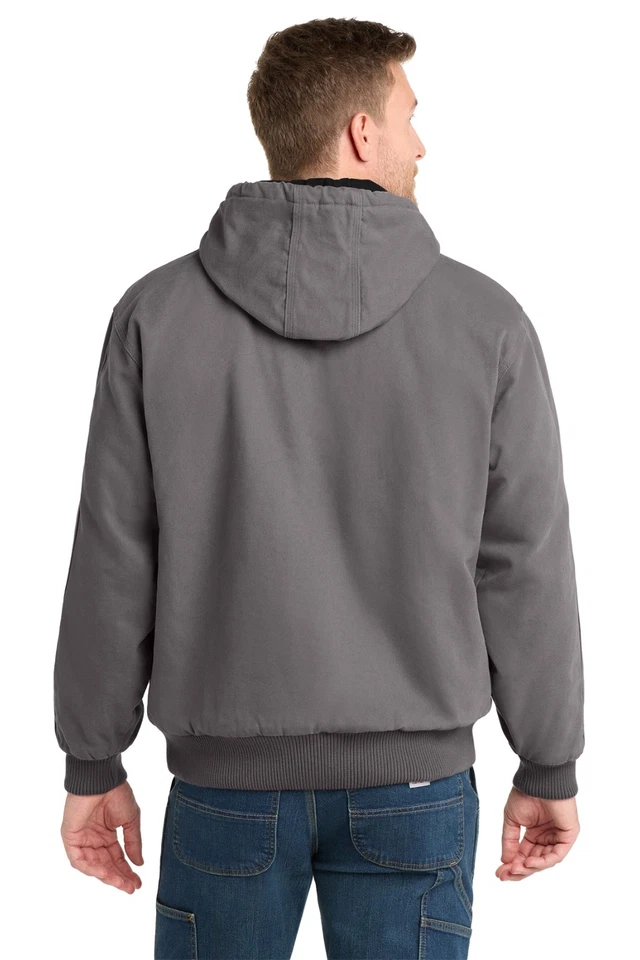 CornerStone Washed Duck Cloth Insulated Hooded Work Jacket CSJ41 Gray L - Image 4 of 4