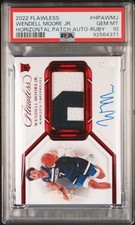 2022 PANINI FLAWLESS HOR PATCH AUTO RUBY #HPAWMJ WENDELL MOORE JR. 9/15 PSA 10