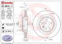 2X Bremsscheibe Hinten Brembo 09B84211 FÜR Mercedes