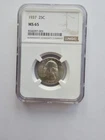 1937 P MS65 WASHINGTON QUARTER GRADED NGC 25C P MINT 90% AG COIN