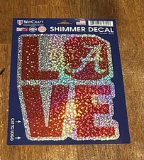 Alabama Crimson Tide LOVE Licensed 5 X 7 College Shimmer Decal By WinCraft 