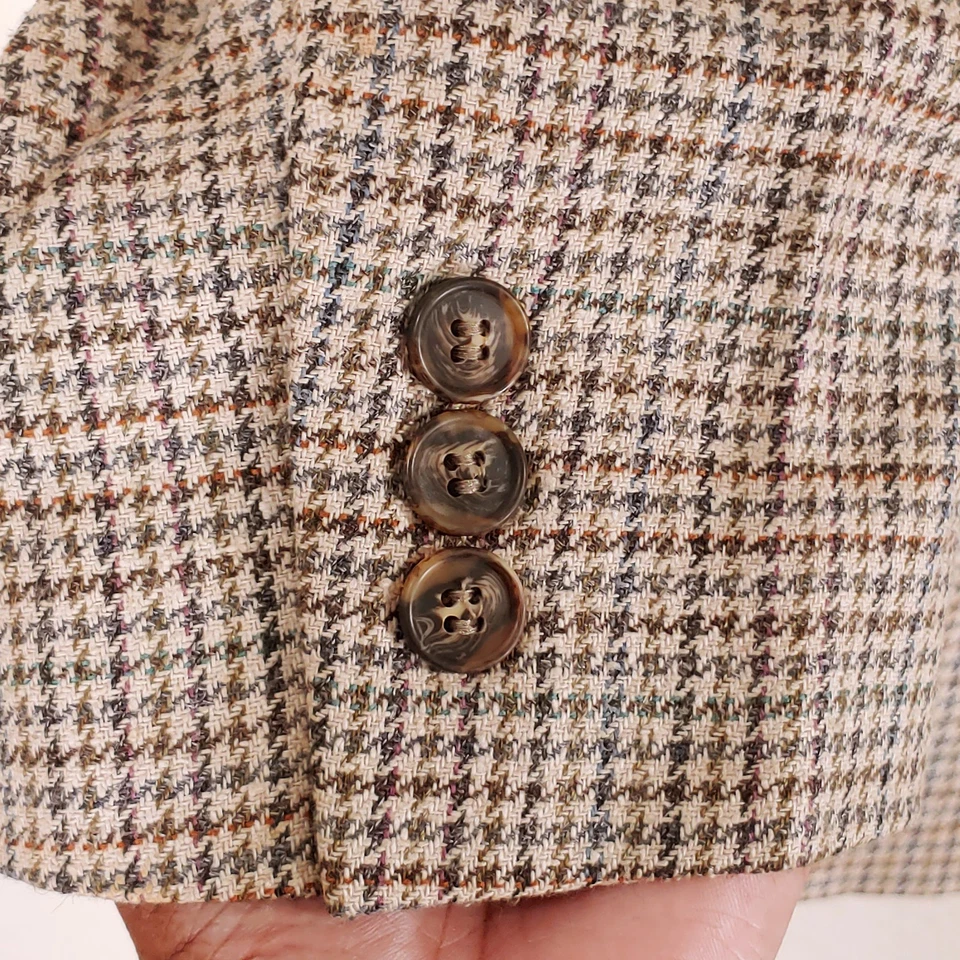 Винтажный Riggings Sport пальто мужской 42R шелк шерсти льна гончая коричневый блейзер 3 Bttn - Изображение 3 из 4