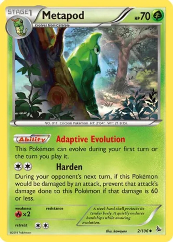 Metapod - 2/106 - Uncommon - Lightly Played