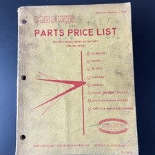 Mopar 1956 Chrysler C300 300b Parts Price List All Models 331 354 Hemi Desoto