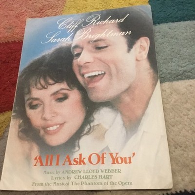 ALL I ASK OF YOU . ANDREW WEBBER . Rare vintage sheet music . Fast Free shipping