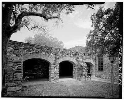 31. DETAIL ARCADE ADJACENT CHURCH'S SOUTH WALL, LOOKING NORTHWEST - Mission