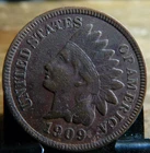 1909 P Indian Head Cent Penny- Philadelphia, Fine Details