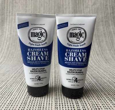SoftSheen-Carson Magic 6oz Light Fresh Scent Razorless Cream Shave Normal Beards