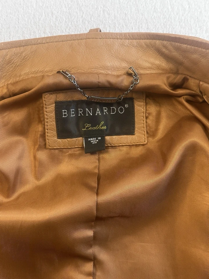 Bernardo Moto City Genuine Leather Jacket In Clay Brown - Image 3 of 4
