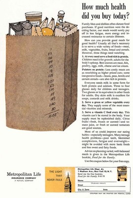 1961 Metropolitan Life Insurance: How Much Health Did You Buy Vintage Print Ad