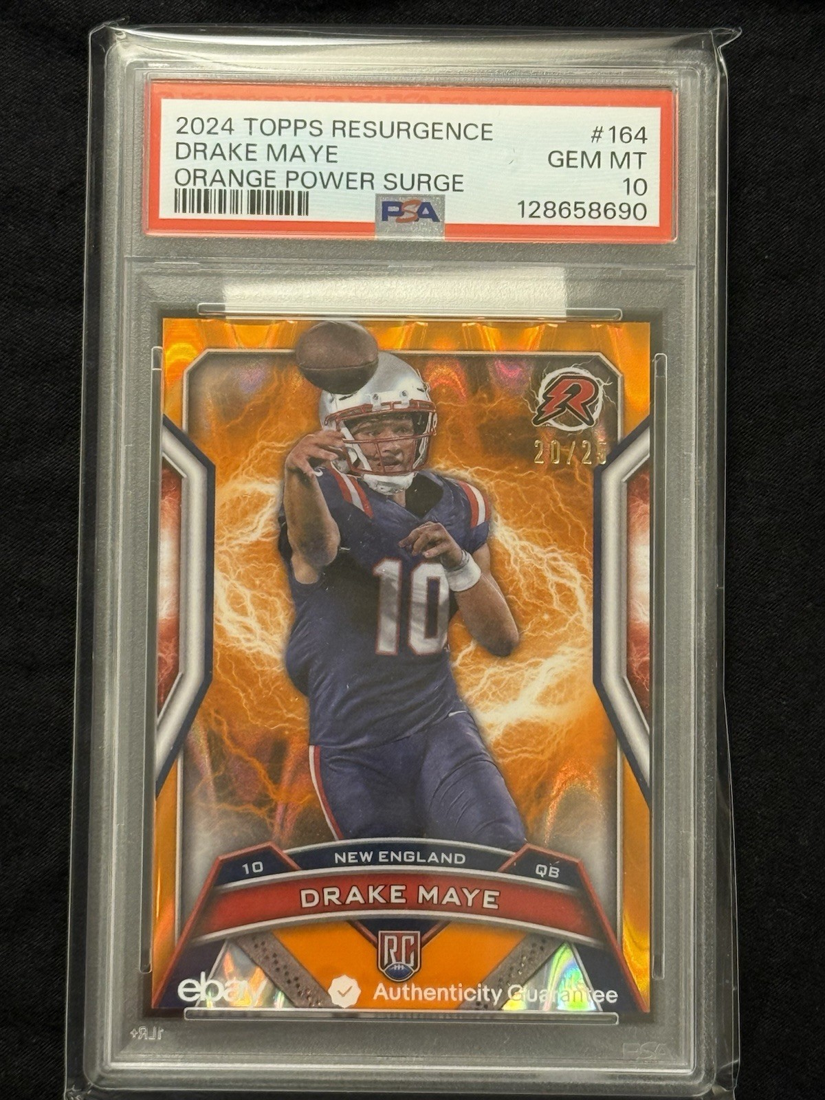 2024 Topps Resurgence #164 DRAKE MAYE ORANGE POWER SURGE #/25 PSA 10 RC POP 2!🔥