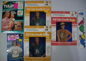 Vintage Lot Iron On Transfers 1980s 1990s: CAT DOG NATIVE AMERICAN  HEART+