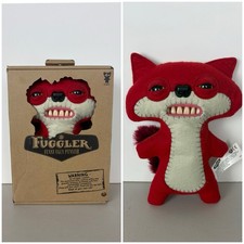 Rare Fuggler Suspicious Red Fox Plush Funny Ugly Monster with Teeth Open Box