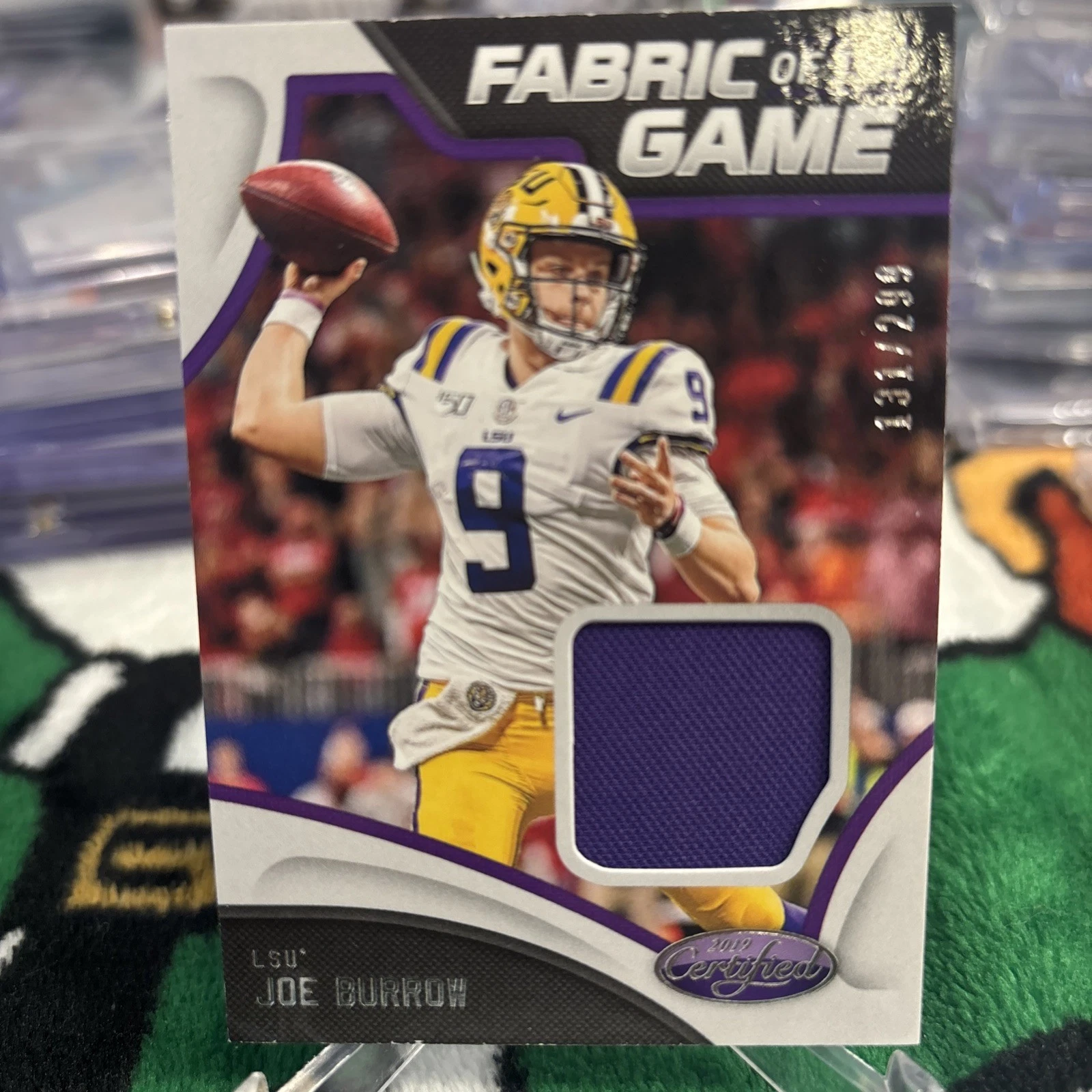 Joe Burrow Panini Chronicles Draft Picks Certified Collegiate Fabric of the Game #1 Bowl Game