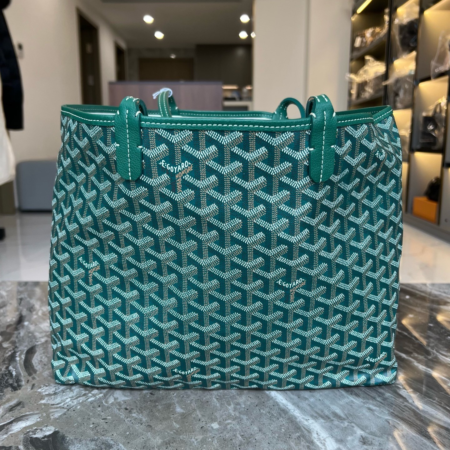 Goyard green saint-louis tote bag