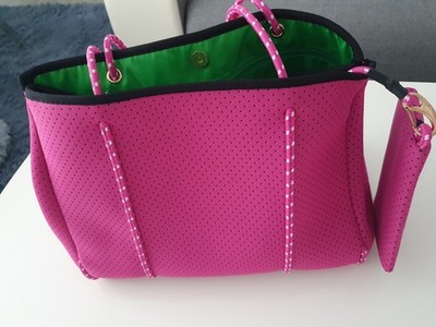 ++NEU+Moo'ilo Leo Tasche Gr.L Mooilo Neoprentasche incl Clutch Silber UVP 159 