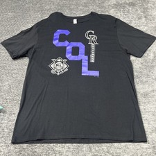 Colorado Rockies T Shirt Mens XL Black Purple MLB Baseball Graphic Gildan