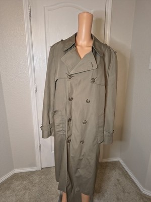 Old Money Preppy Academia London Fog Thinsulate Retro Men 42L Trench Coat -DP30