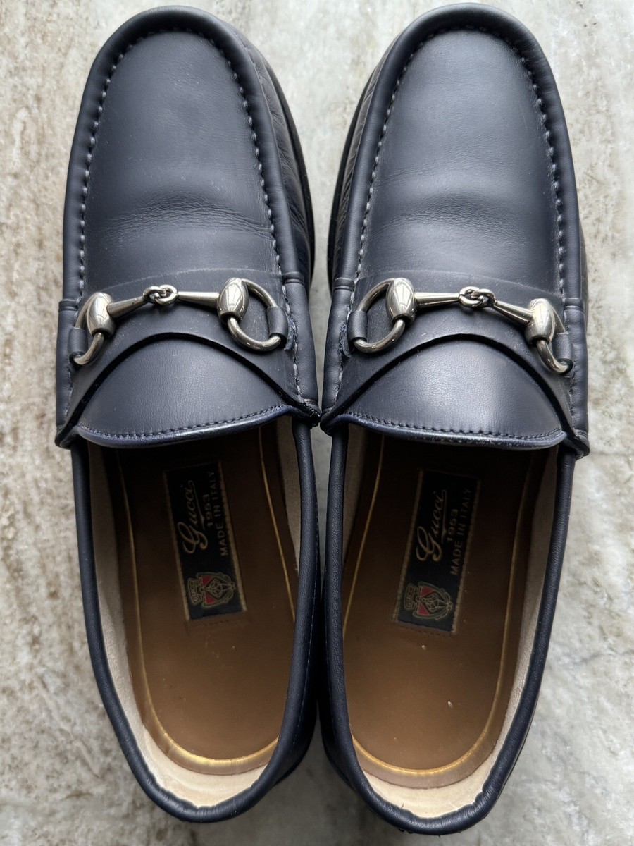 GUCCI 1953 Horsebit Leather Loafer Matte Blue 6 / 6.5 US  display picture 2