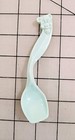 Vintage Small Green Curved Teddy Bear Baby Plastic Spoon 1950's — photo 1