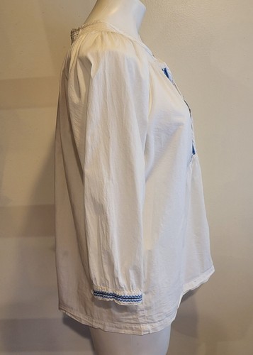 Vintage Keren Hart Embroidered Peasant Blouse Sz Medium Boho Cottagecore - Picture 8 of 11