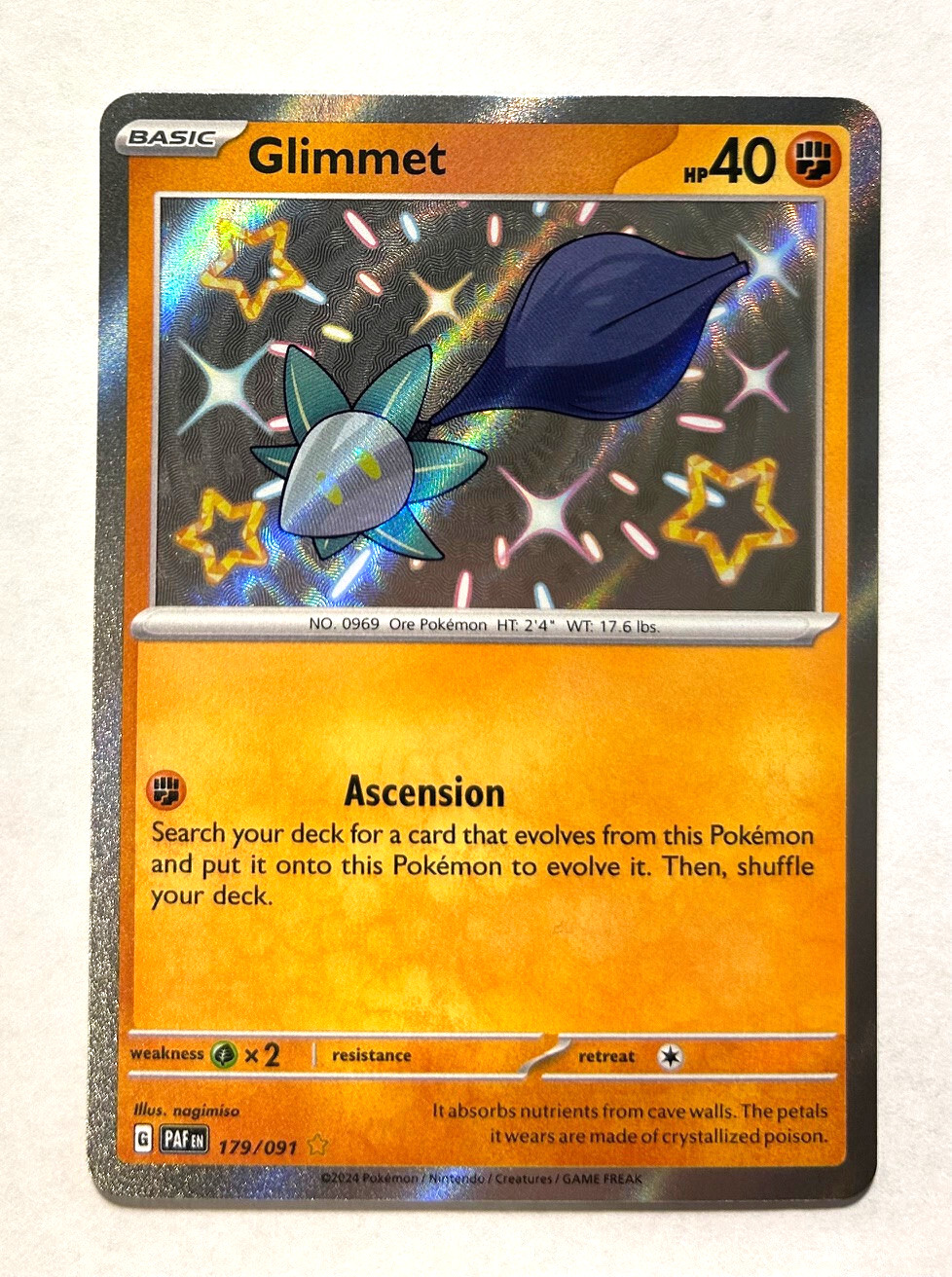 Pokemon Paldean Fates - GLIMMET - SHINY ULTRA RARE - 179/091 - NM/M
