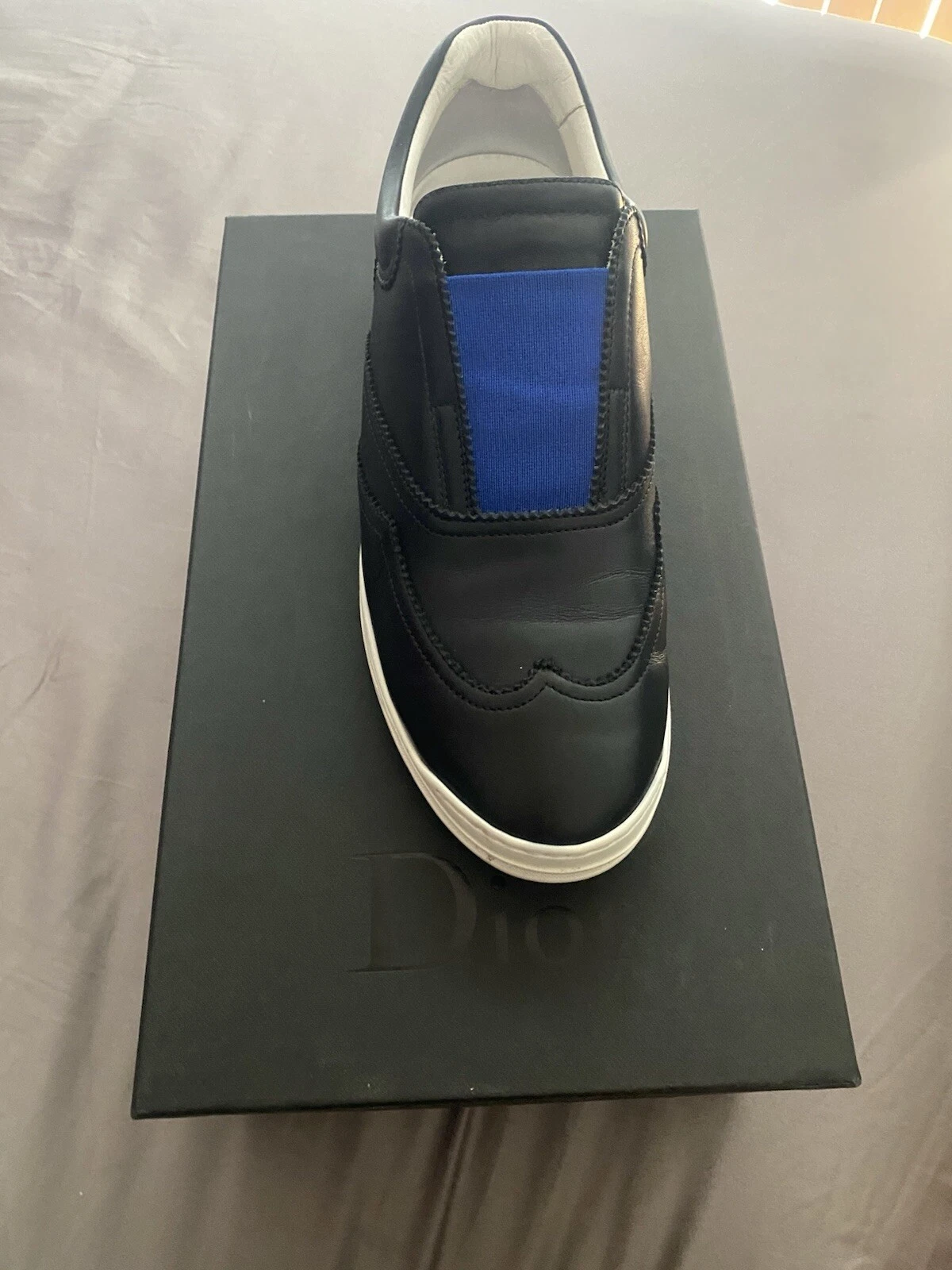 Christian Dior, Baskets Noir Bleu Taille 8 1/2 Homme ��