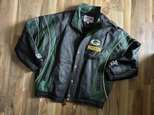 Starter Jacket Green Bay Packers Size L NFL 🏈 Vintage Leather Jacket Leather JACKET
