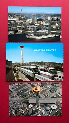 3 x AK SEATTLE Washington USA um 1980 Edgewater, Alweg Monorail, Space  ( 82559