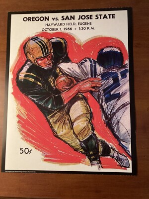 1966 Oregon Vs San Jose State Vintage Football Poster  - Great For Framing