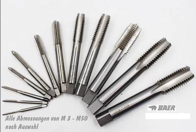 Gewindebohrer Baer Gewindeschneider HSSG Handgewindebohrer M1 - M30 Set Metrisch