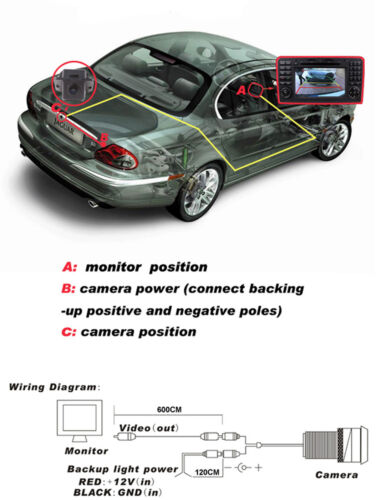 NTSC Car Reverse Rear-View Backup Camera For Honda Fit 2007 2008 2009 2010 2011 - Picture 9 of 9