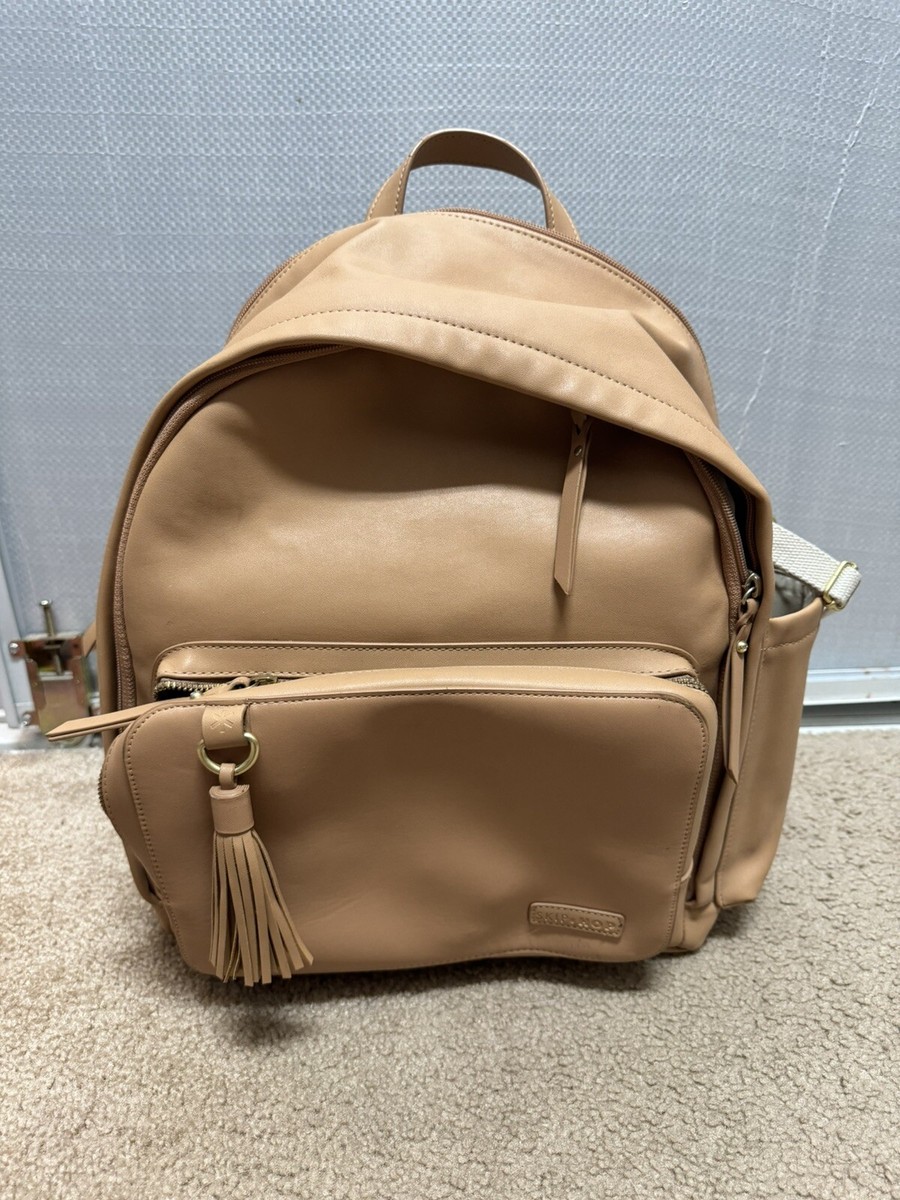 Skip Hop Greenwich Simply Chic Tan Beige Diaper Bag Backpack Vegan