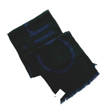 Calvin Klein Men's Scarf Reversible Woven Twill Large Logo, Blue/Black, 55
