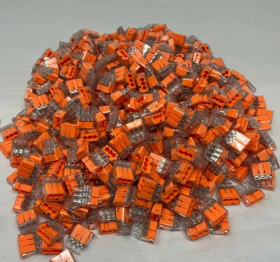 Pack of 1,000 IDEAL 30-1633 Push In Connector,3 Port,Orange, Fast Free Shipping!