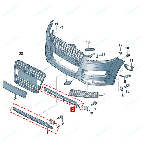 Cubierta de parachoques delantero rejilla inferior protector placa de deslizamiento para AUDI Q7 Sline 2010-2015 - Imagen 12 de 12