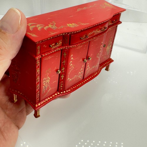 Hand Painted Dollhouse Asian Inspired Miniature Sideboard 1:12 Scale Bespaq CS43