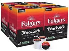 Folgers Black Silk Coffee, Dark roast, 96 cou...