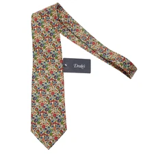 Drake's NWT Neck Tie in Yellow / Multicolor Mini Floral Print 100% Silk