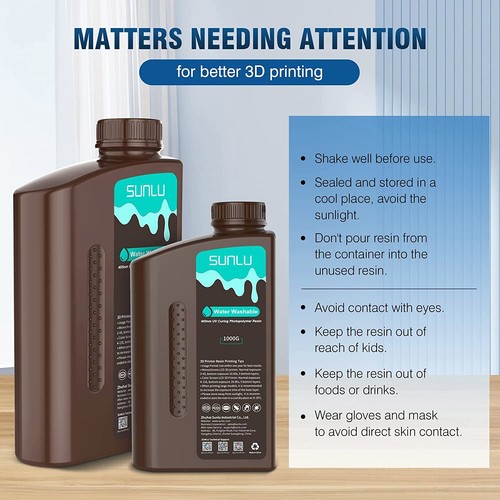 SUNLU 10KG 3D Drucker Resin,Standard/Standard Plus/ABS-Like/Water Washable Resin - Photo 21/45