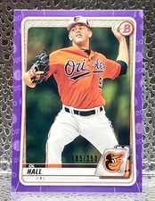 D.L. Hall (2020) Bowman Draft Purple Parallel Prospect #SN /250